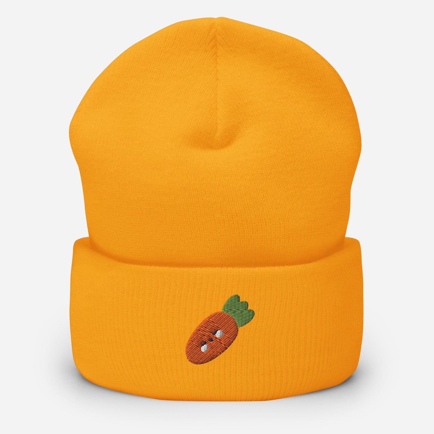 Carrot Vegetable Beanie Cap , Embroidered Easter Bunny Carrot Cuffed Beanie, Handmade Unisex Slouchy Vegetarian Gift Hat Cap