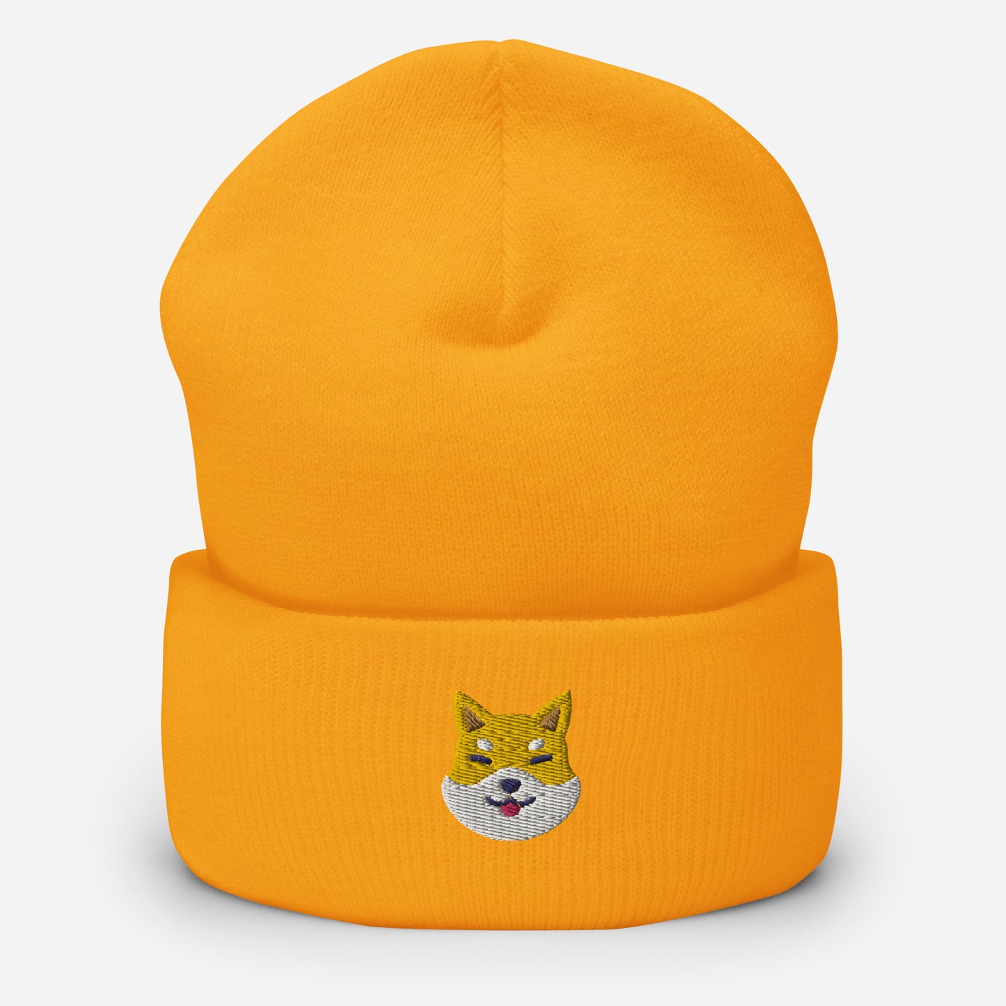 Shiba Inu Beanie Cap, Embroidered Japanese Brushwood Dog Cuffed Beanie, Handmade Unisex Slouchy Shiba Ken Hunting Dog Gift Hat Cap
