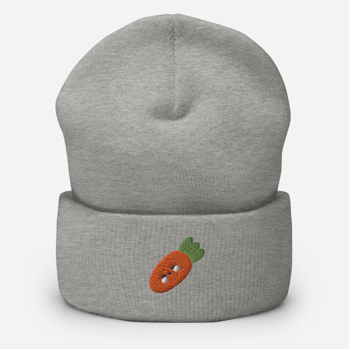 Carrot Vegetable Beanie Cap , Embroidered Easter Bunny Carrot Cuffed Beanie, Handmade Unisex Slouchy Vegetarian Gift Hat Cap