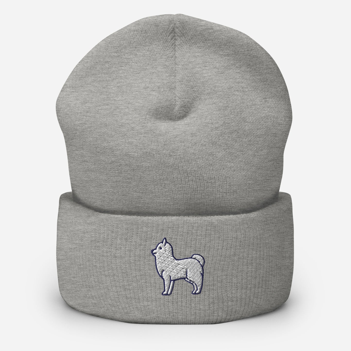 Pomeranian Dog Beanie Cap, Embroidered Dog Lover Cuffed Beanie, Handmade Unisex Slouchy Pom Dogs Gift Hat Cap