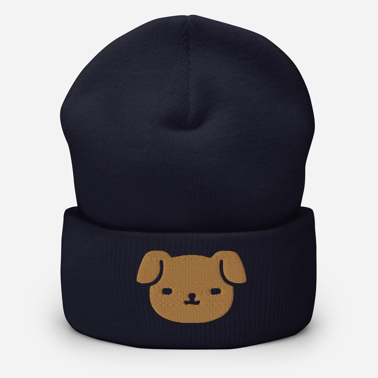 Puppy Dog Beanie Cap, Embroidered Dog Lover Cuffed Beanie, Handmade Unisex Slouchy Cartoon Dog Gift Hat Cap