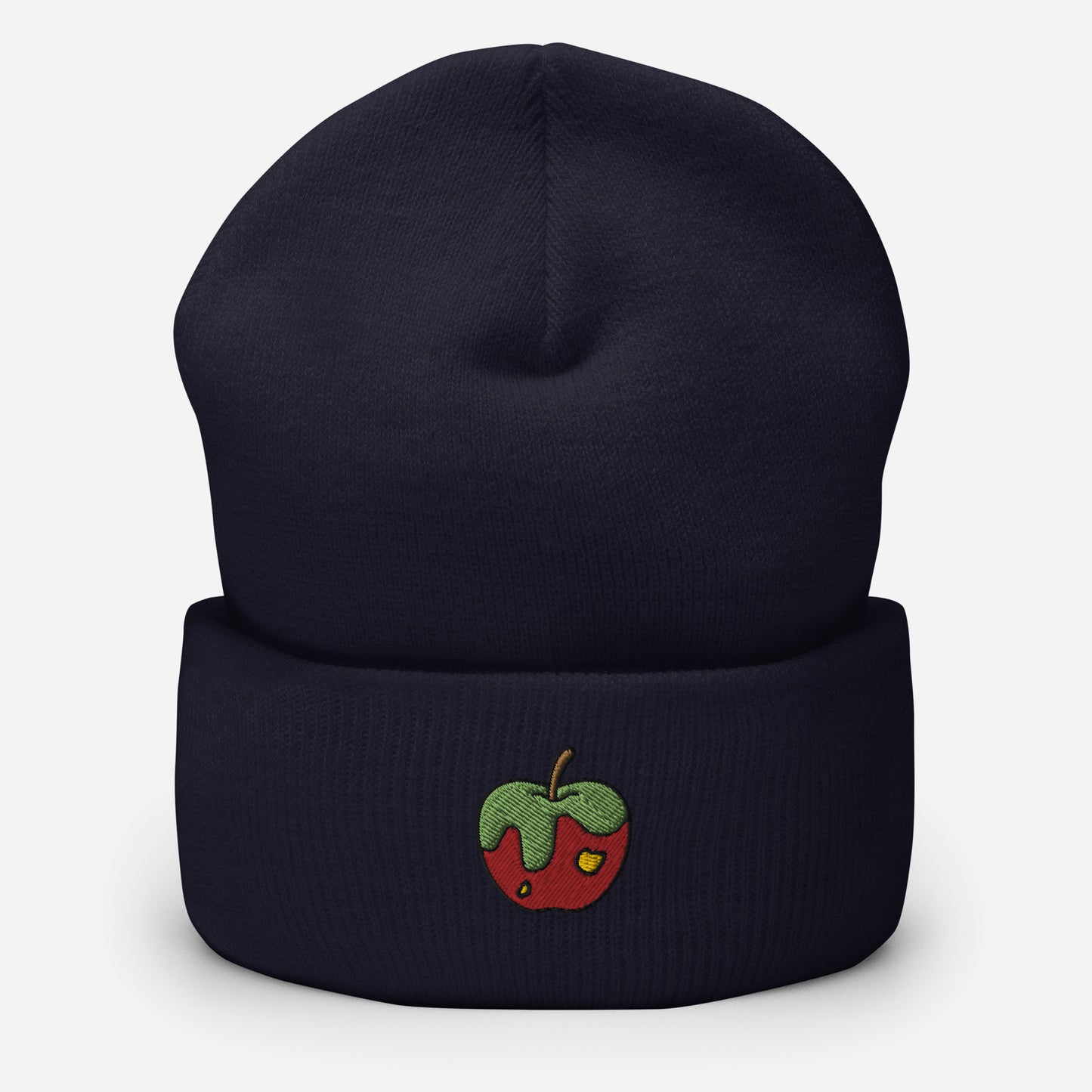 Apple Fruit Beanie Cap, Embroidered Cuffed Beanie, Handmade Unisex Slouchy Gift Hat Cap - Multiple Colors