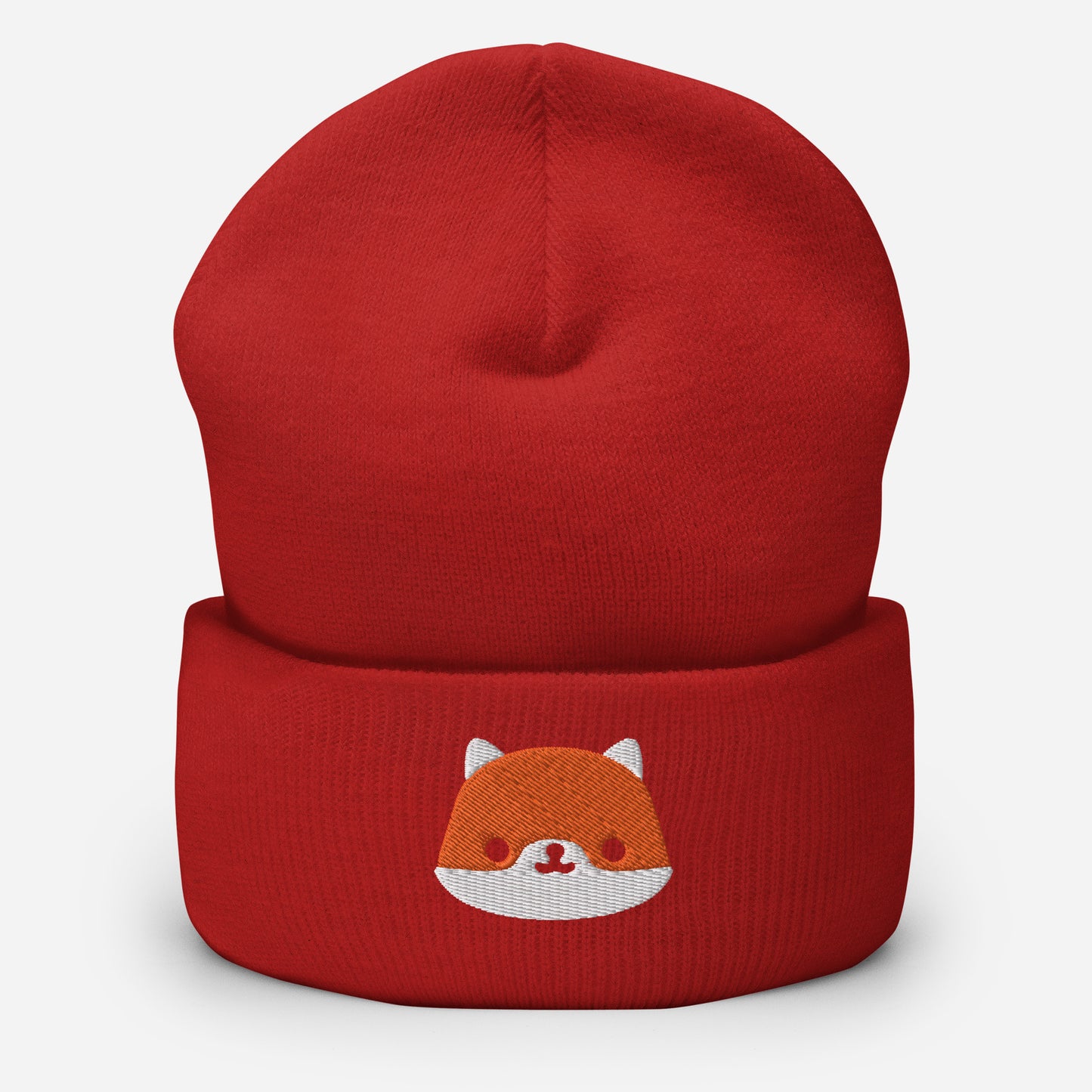 Baby Fox Beanie Cap, Embroidered Wild Animal Cuffed Beanie, Handmade Unisex Slouchy Cartoon Fox Gift Hat Cap