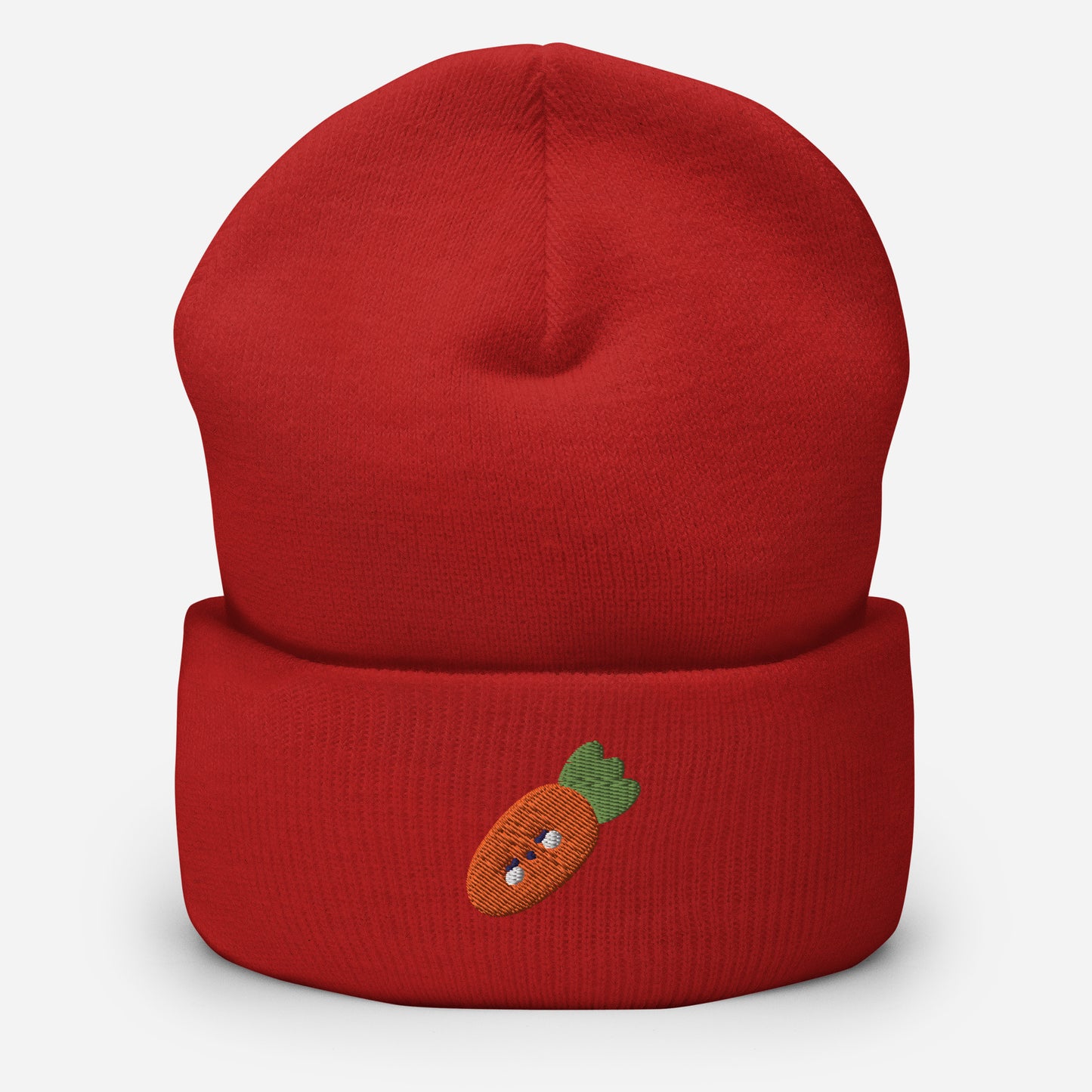 Carrot Vegetable Beanie Cap , Embroidered Easter Bunny Carrot Cuffed Beanie, Handmade Unisex Slouchy Vegetarian Gift Hat Cap