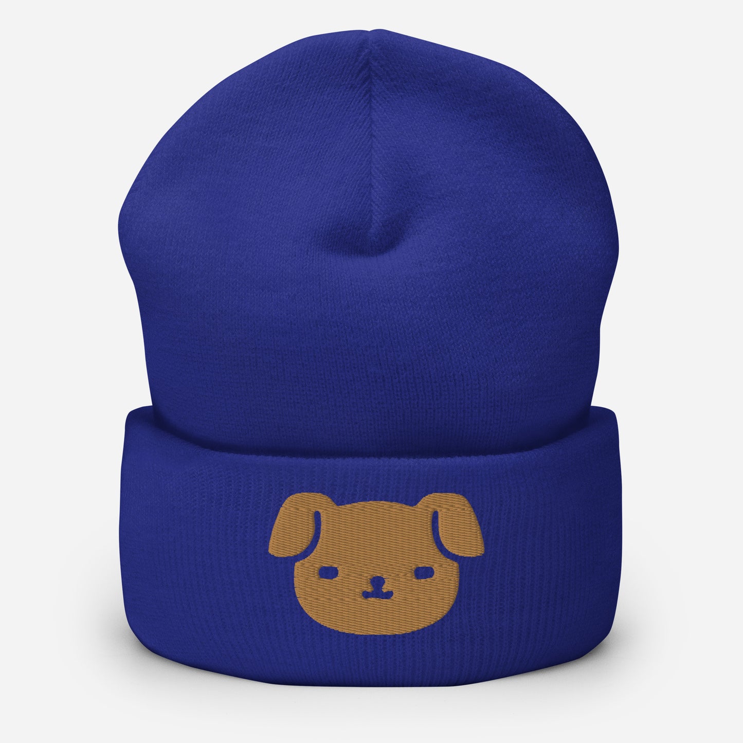 Puppy Dog Beanie Cap, Embroidered Dog Lover Cuffed Beanie, Handmade Unisex Slouchy Cartoon Dog Gift Hat Cap