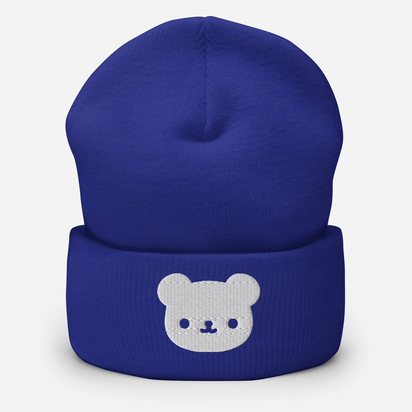 Polar Bear Beanie Cap, Embroidered Wild Animal Cuffed Beanie, Handmade Unisex Slouchy Cartoon Bear Gift Hat Cap