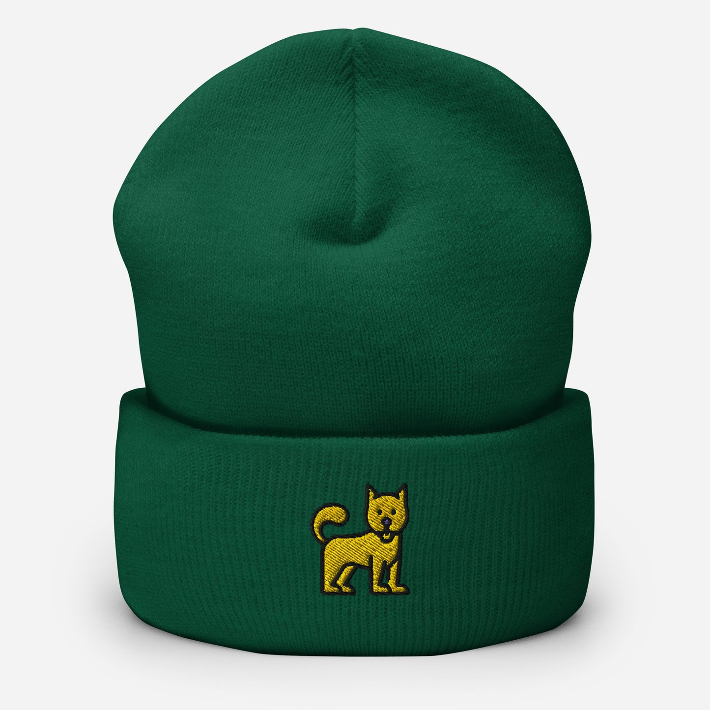 Cute Little Dog Beanie Cap, Embroidered Puppy Dog Cuffed Beanie, Handmade Unisex Slouchy Dog Lovers Gift Hat Cap