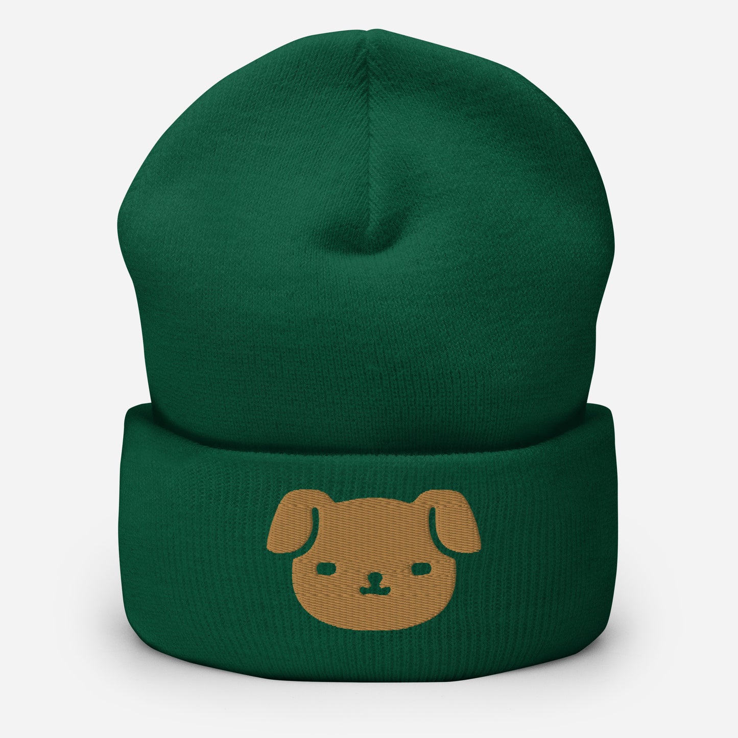 Puppy Dog Beanie Cap, Embroidered Dog Lover Cuffed Beanie, Handmade Unisex Slouchy Cartoon Dog Gift Hat Cap