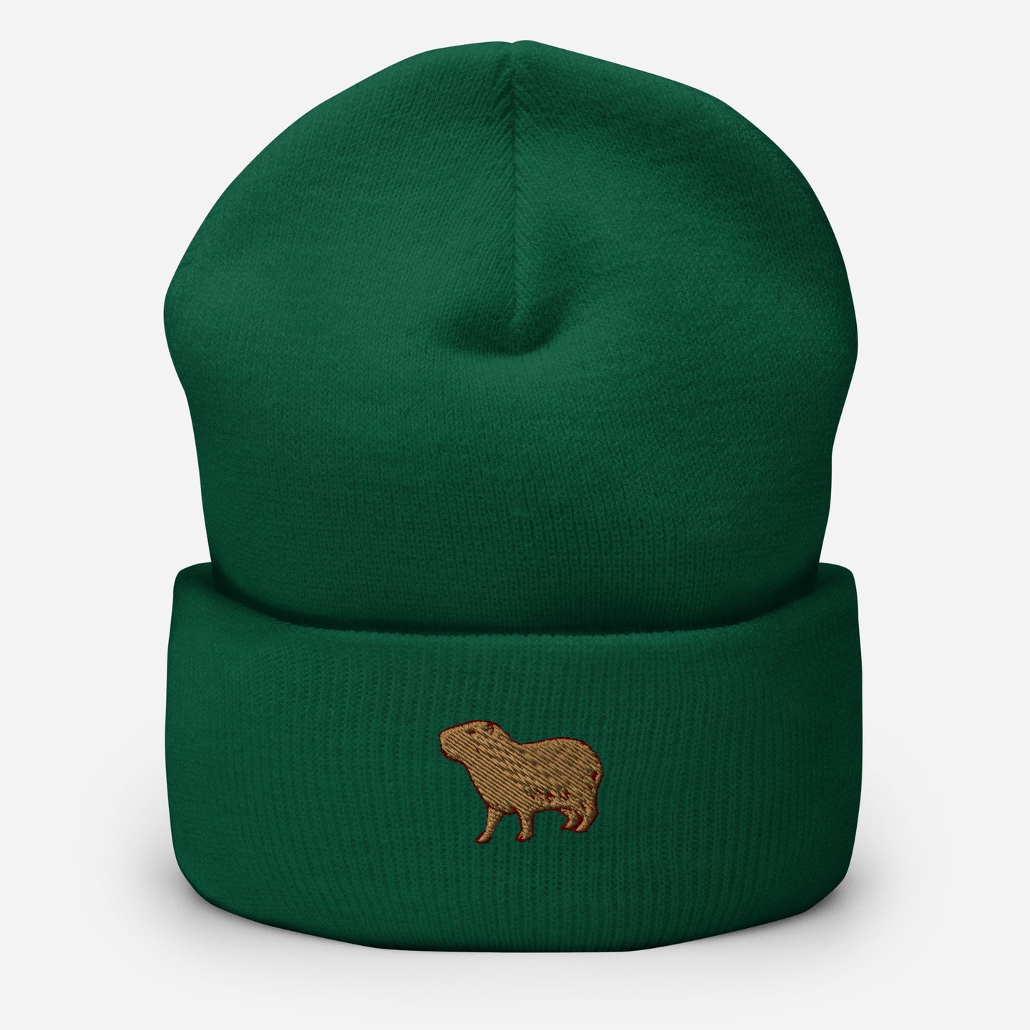 Capybara Beanie Cap, Embroidered Cute Rodent Meme Animal Lover Cuffed Beanie, Handmade Unisex Slouchy Capybaras Pet Lover Gift Hat Cap