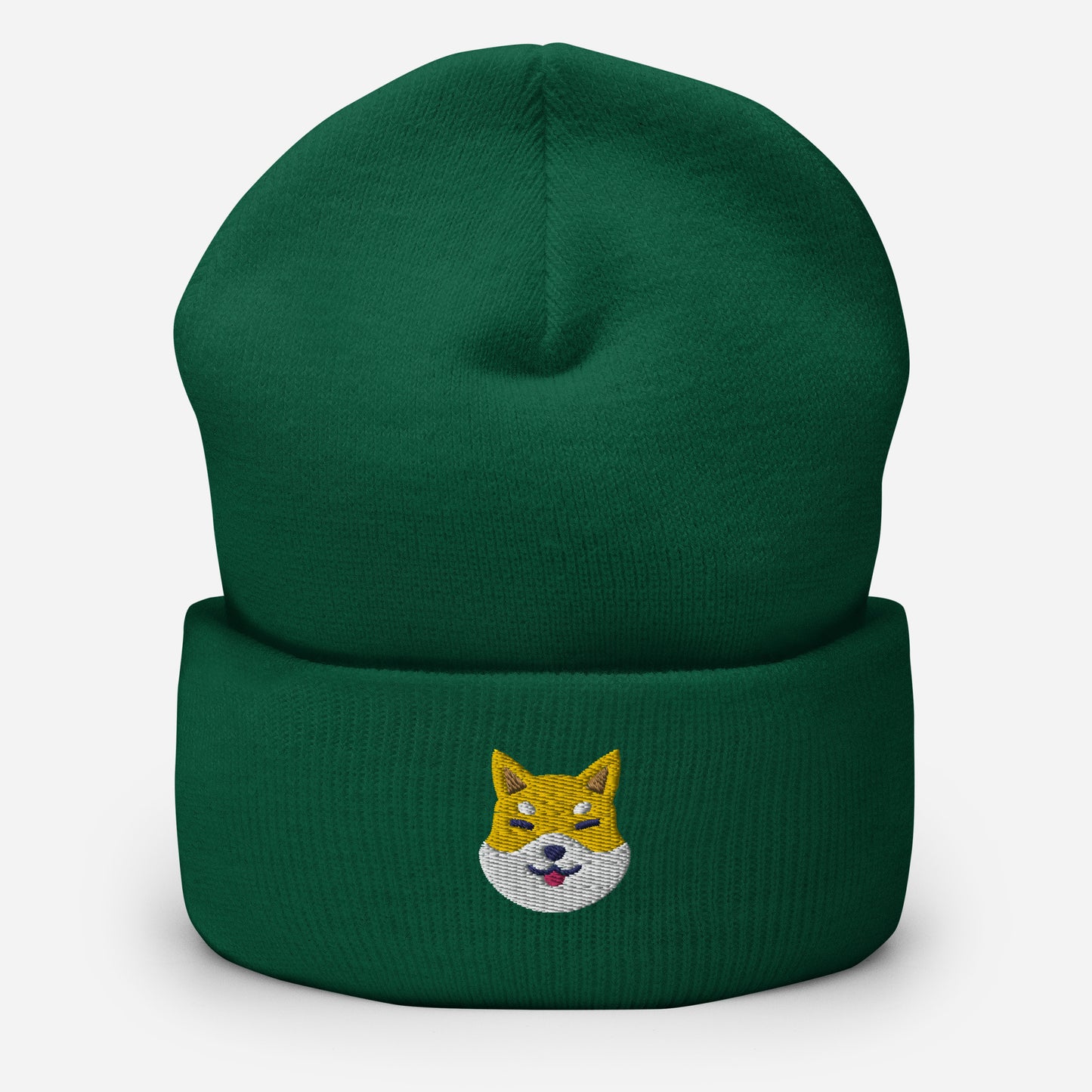 Shiba Inu Beanie Cap, Embroidered Japanese Brushwood Dog Cuffed Beanie, Handmade Unisex Slouchy Shiba Ken Hunting Dog Gift Hat Cap