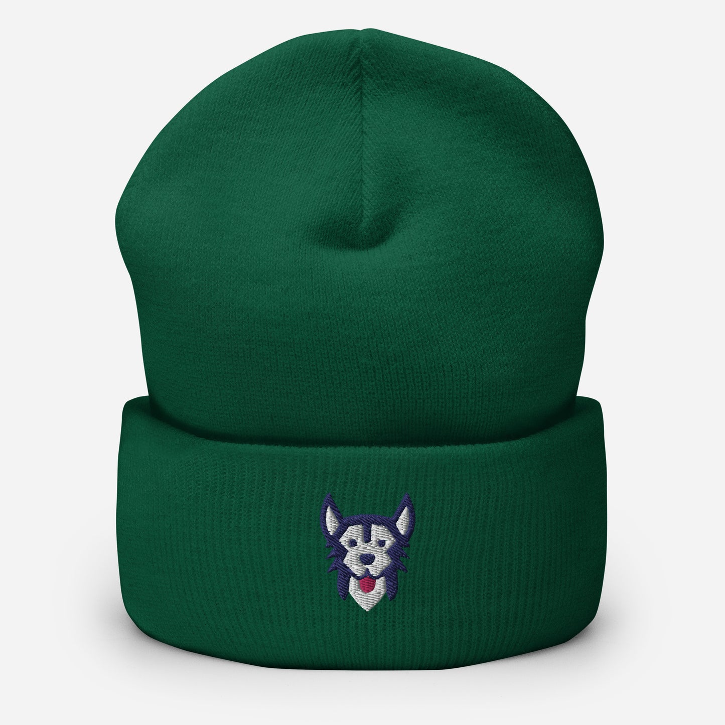Siberian Husky Beanie Cap, Embroidered Husky Sibe Dog Lover Cuffed Beanie, Handmade Unisex Sled Dog Slouchy Chukcha Dogs Gift Hat Cap