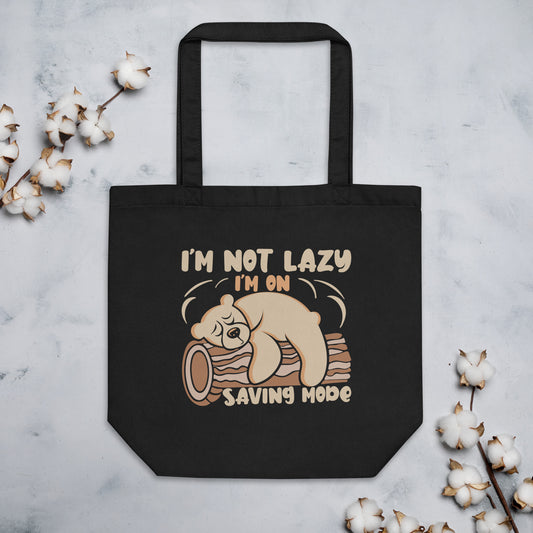 I'm Not Lazy I'm On Saving Mode Panda Bear Sleeping Funny Nap Lover Eco Tote Bag