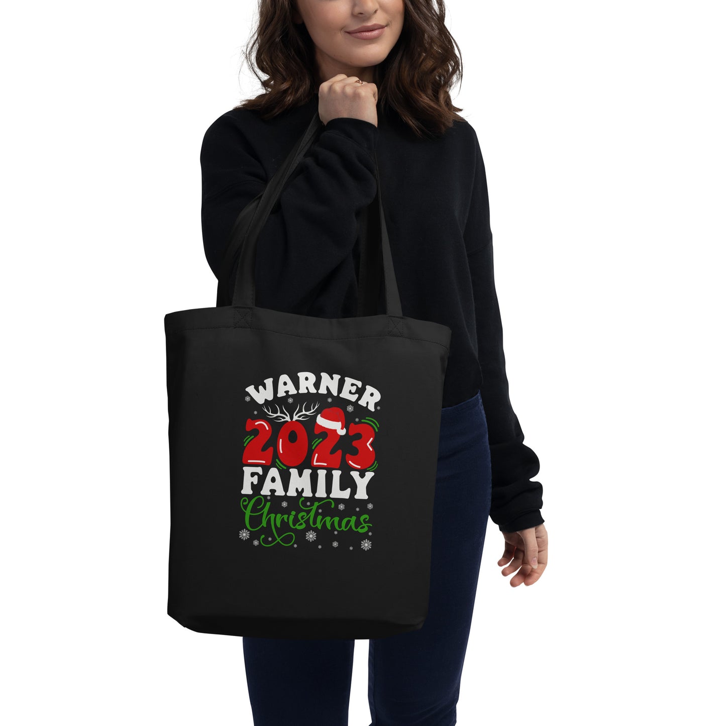 Personalised Your Name 2023 Family Christmas Xmas Custom Family Matching Eco Tote Bag