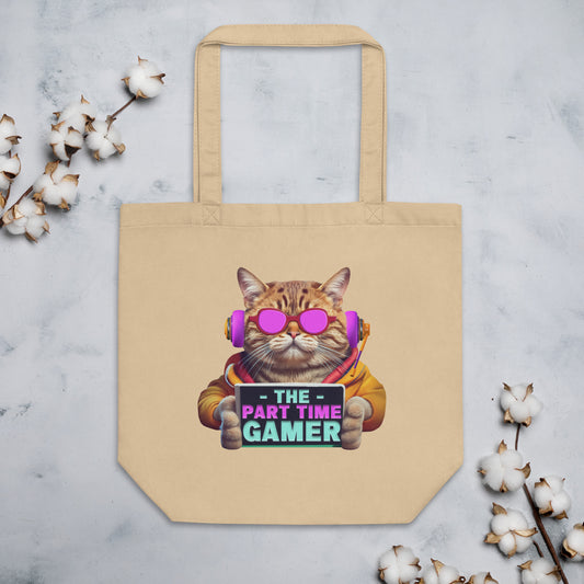 The Part Time Gamer Cat With Headphones Video Gaming Cat Lover Eco Tote Bag