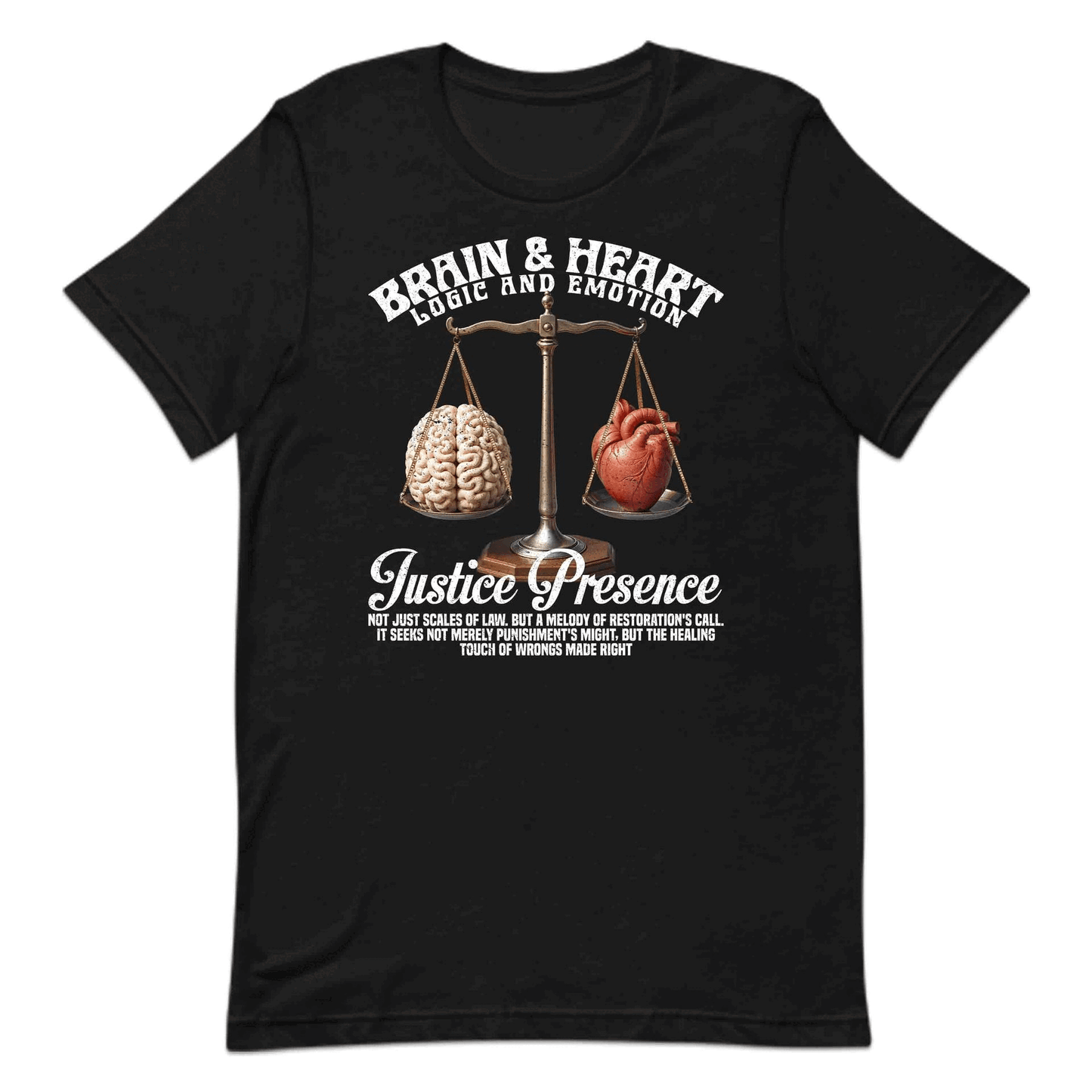 Justice Themed Inspiring Brain and Heart Balancing Logic & Emotion | PRODUCT CODE: JTUHMDBLCNHR