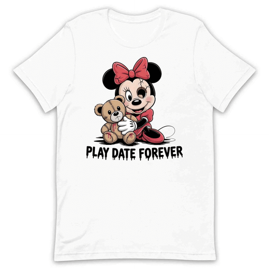 Disney Minnie Mouse Play Date Forever T-Shirt, Horror Cartoon Sweatshirt, Halloween Hoodie | PRODUCT CODE: DMNEWRIPL