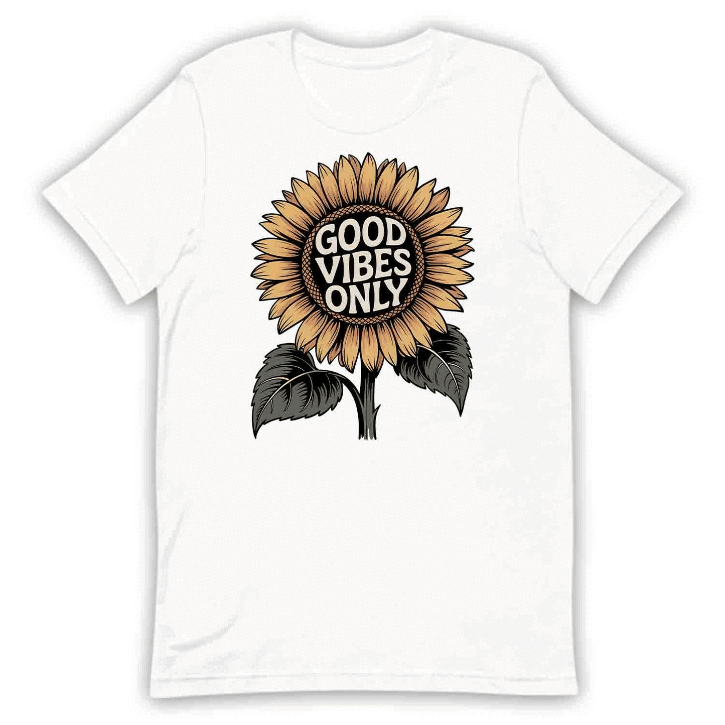 Good Vibes Sunflower T-Shirt, Positive Energy Sweatshirt, Uplifting Floral Hoodie | PRODUCT CODE: GSDVNTYOER