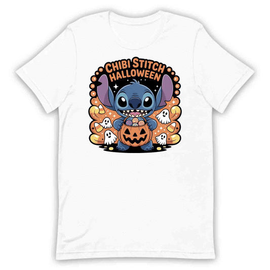 Chibi Stitch Halloween T-Shirt, Kawaii Disney Sweatshirt, Ohana Trick-or-Treat Hoodie | PRODUCT CODE: CHJQWENBO