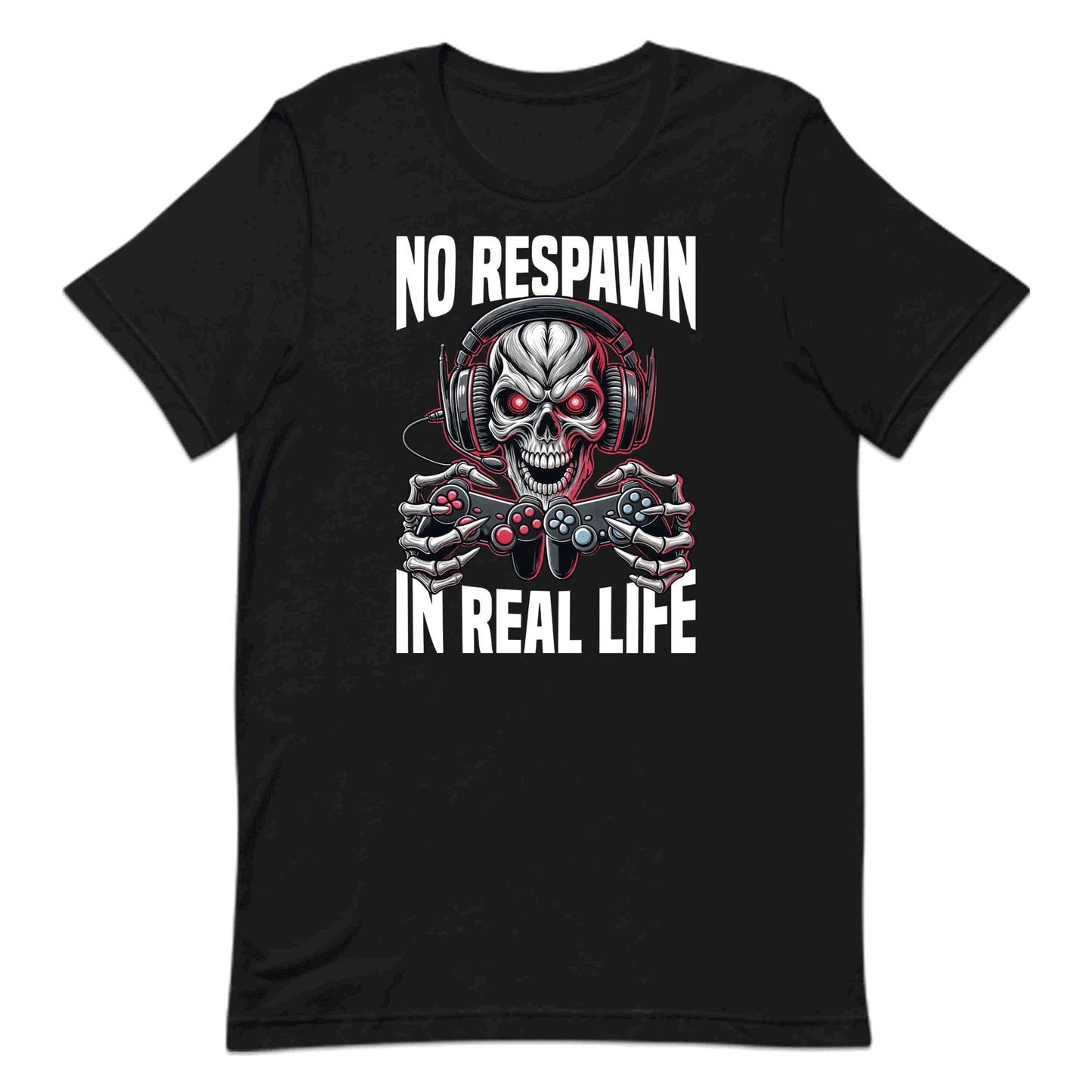 Edgy Gamer Skull with Controller & Headphones No Respawn in Real Life | PRODUCT CODE: EDYGMRESKLUW