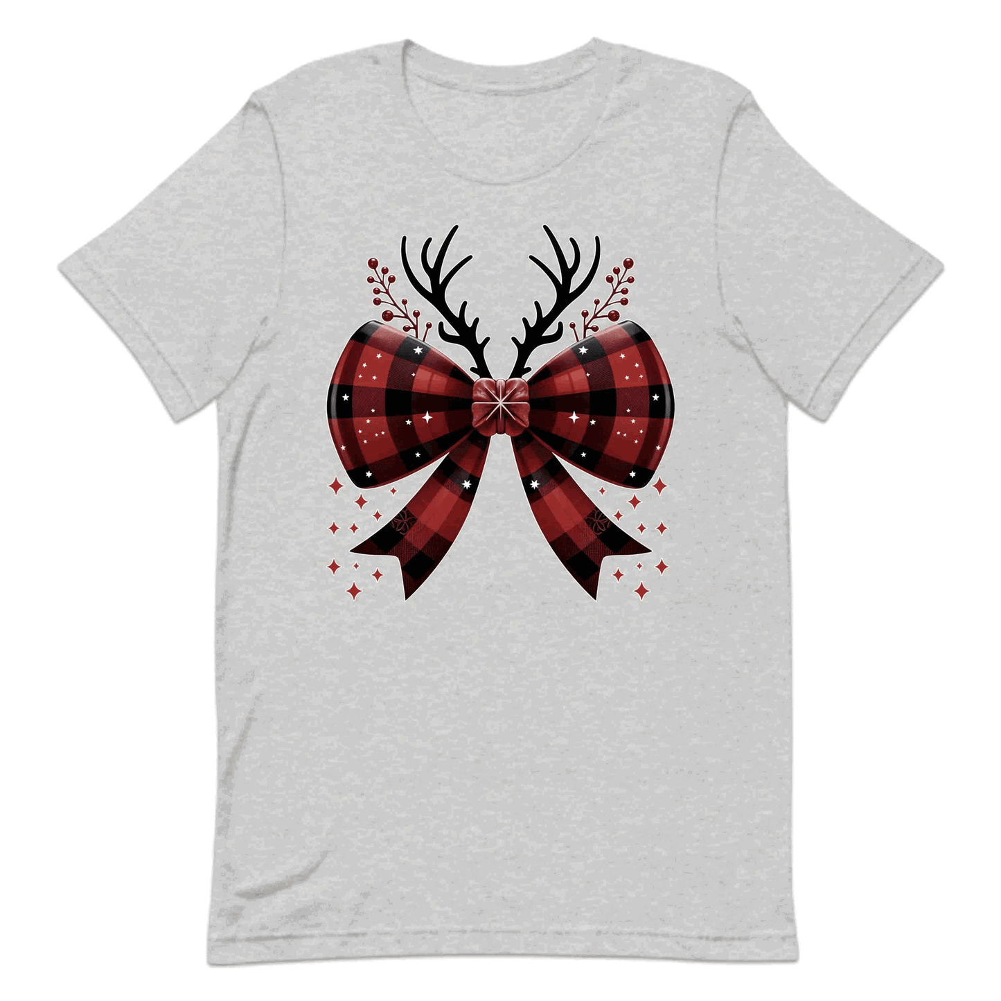 Buffalo Plaid Christmas Bow Rustic Reindeer Antlers Festive Xmas | PRODUCT CODE: BFLPDCHRSTUA