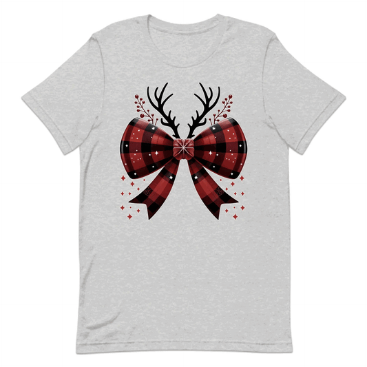 Buffalo Plaid Christmas Bow Rustic Reindeer Antlers Festive Xmas | PRODUCT CODE: BFLPDCHRSTUA