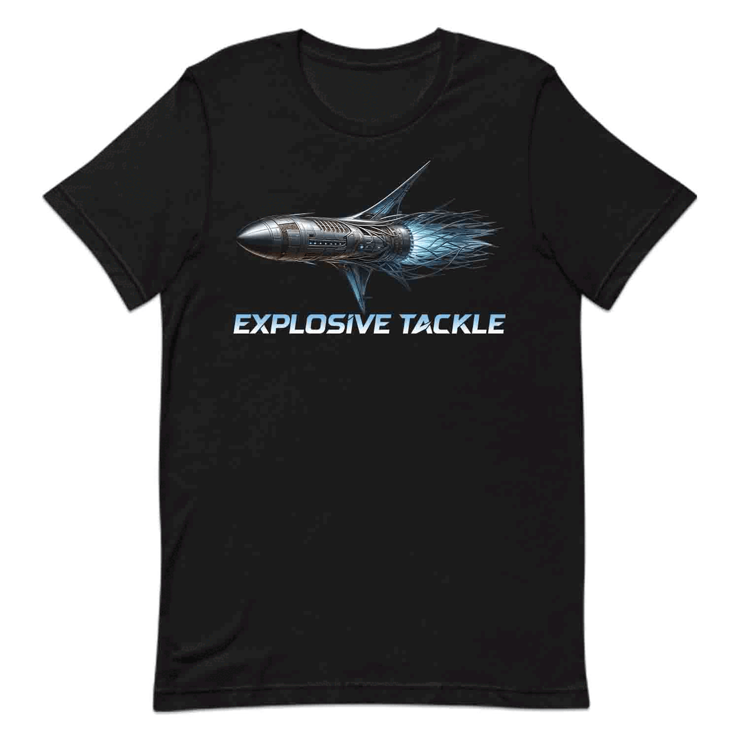 Explosive Tackle T-Shirt, Cyberpunk Rocket Sweatshirt, Sci-Fi Spacecraft Turbo Jet Hoodie | PRODUCT CODE: EHXJKAPRLVK