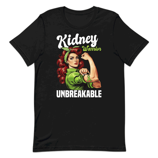 Unbreakable Kidney Warrior Retro Ribbon Awareness | PRODUCT CODE: BNURKWRTSAWN