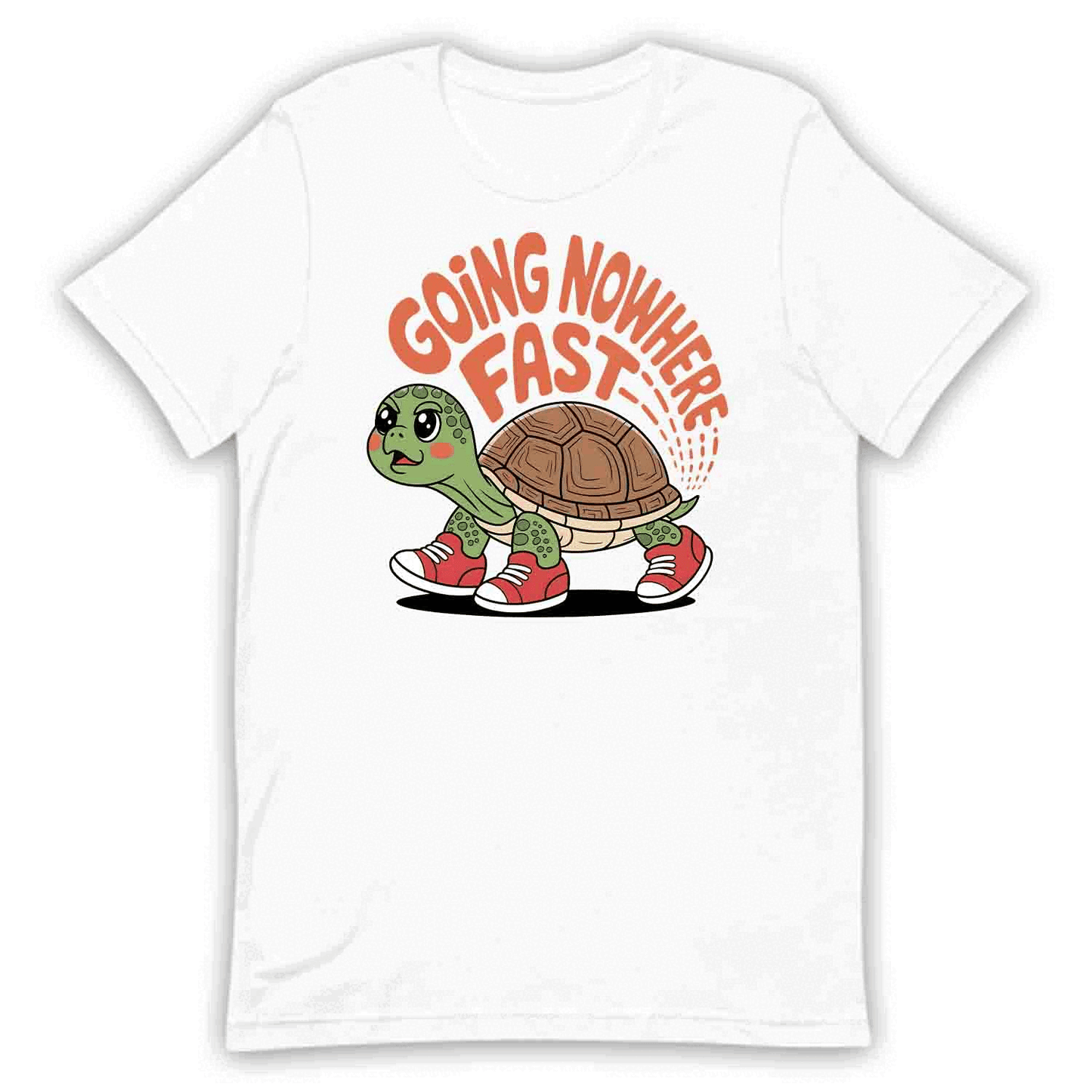 Turtle Going Nowhere Fast T-Shirt, Sneaker Tortoise Lazy Vibes Tee, Sarcastic Procrastinator Shirt | PRODUCT CODE: TSERWXVC