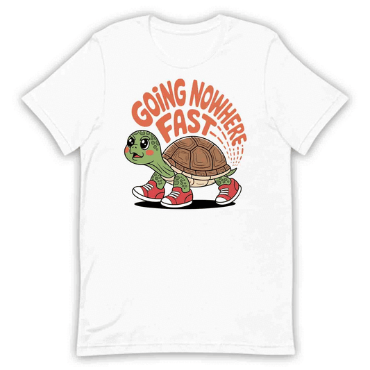 Turtle Going Nowhere Fast T-Shirt, Sneaker Tortoise Lazy Vibes Tee, Sarcastic Procrastinator Shirt | PRODUCT CODE: TSERWXVC