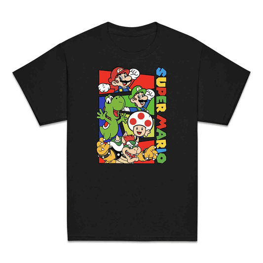 Super Mario Bros Kids T-Shirt | Retro Nintendo Gamer Jumper | Mario, Luigi, Yoshi, Bowser & Toad Hoodie | PRODUCT CODE: SPFUEBNMRC