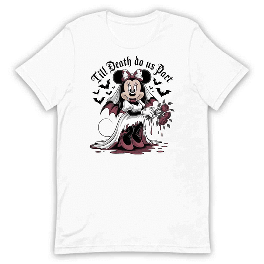 Minnie Mouse Vampire Bride T-Shirt, Gothic Wedding Sweatshirt, Haunted Mansion Hoodie | PRODUCT CODE: DMNWEIUAS