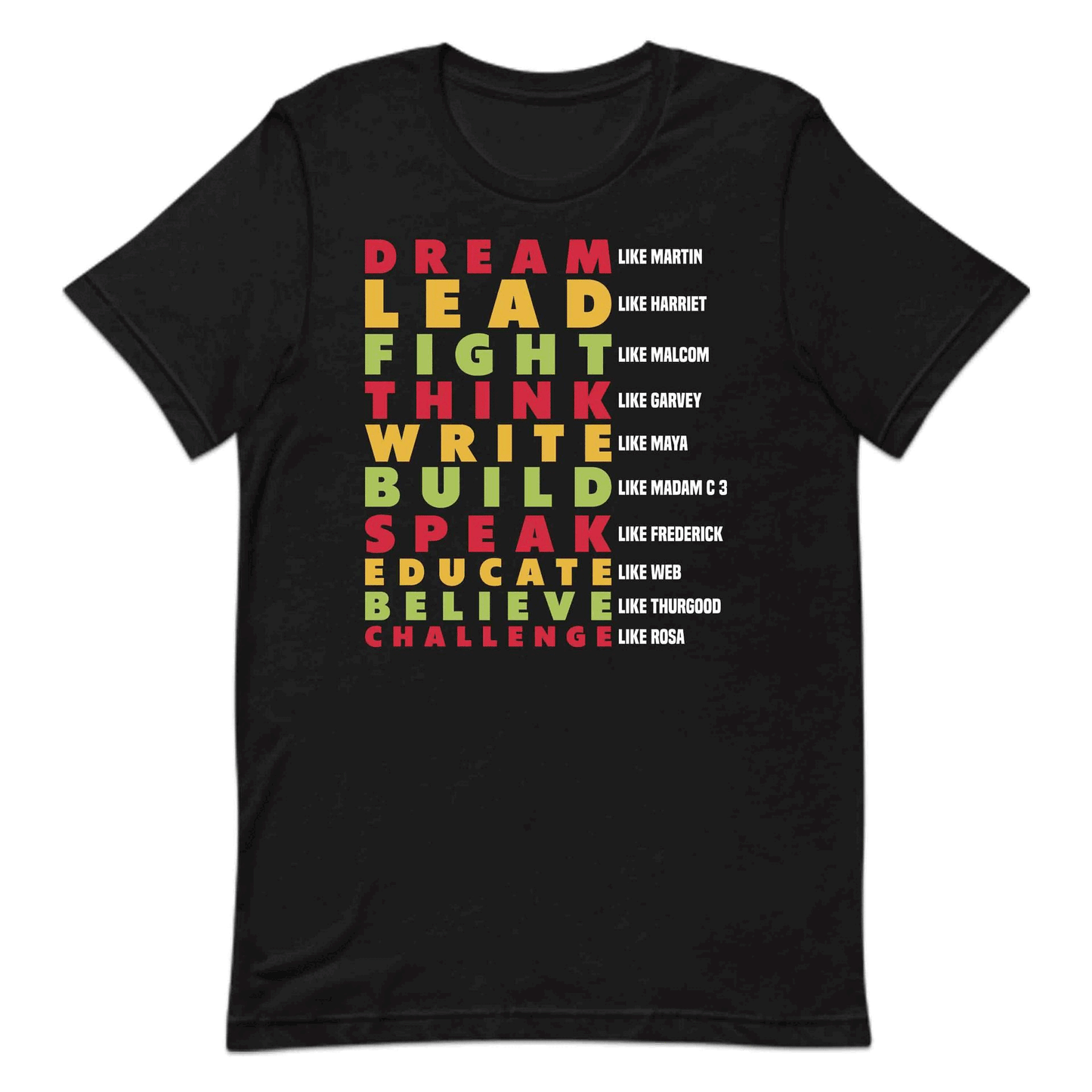 Black History Leaders Honoring Martin Malcolm Harriet Inspirational Typography | PRODUCT CODE: BLCHSTRYLDEAN