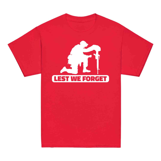Lest We Forget Memorial Kids T-Shirt, ANZAC Day Jumper & Veteran Hoodie – Honoring Fallen Heroes Apparel | PRODUCT CODE: LASDTERFM