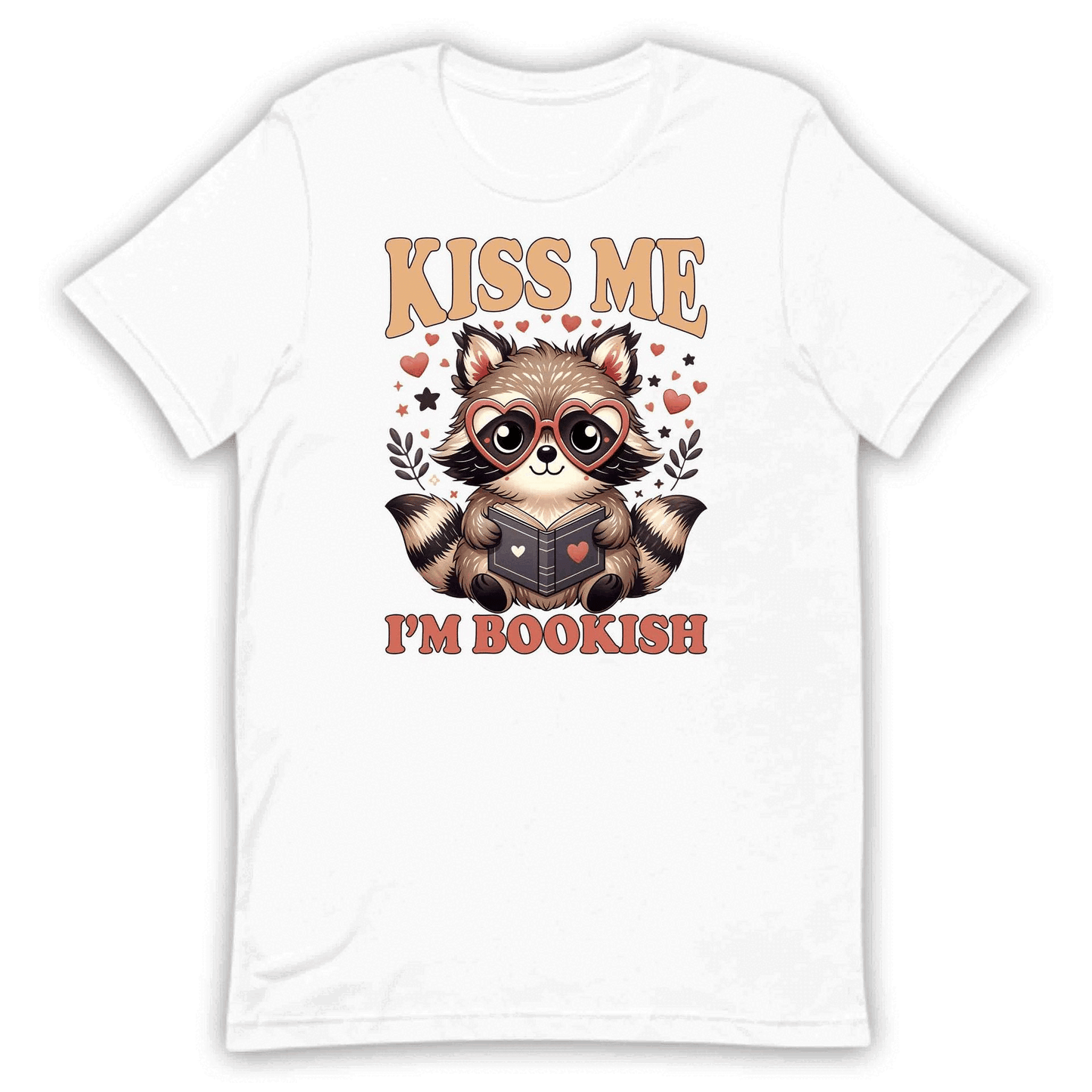 Kiss Me I'm Bookish Raccoon World Book Day Kawaii Animal Reading Librarians & Book Lovers | PRODUCT CODE: KSMBKOSHRCN