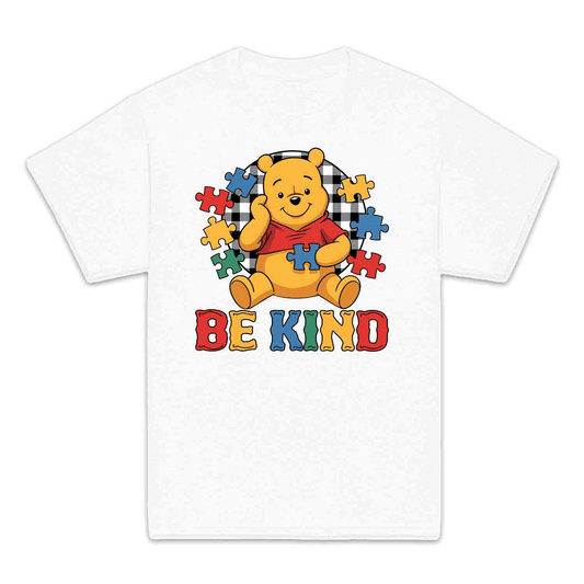 Be Kind Autism Awareness Kids T-Shirt | Winnie the Pooh Puzzle Piece Jumper | Inclusion Kindness Hoodie | PRODUCT CODE: BRTJDNKEAWC