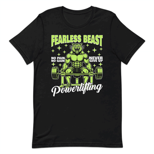Fearless Cat Gym Beast Powerlifting No Pain No Gain | PRODUCT CODE: FRLCTAGYMBPW