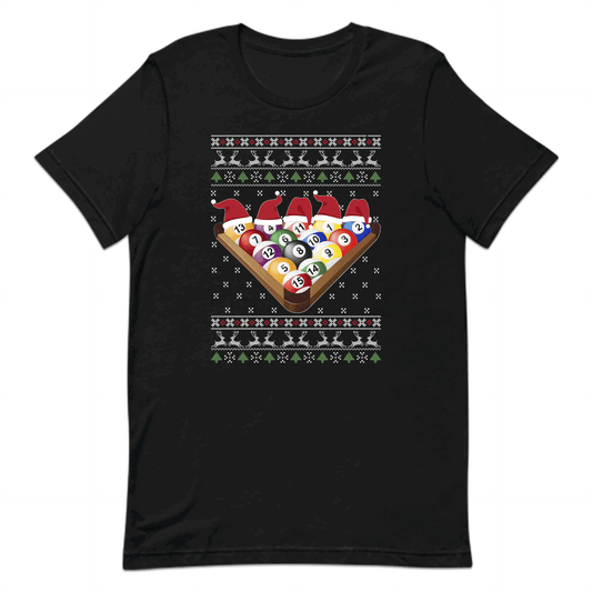 Billiards Christmas Merry Poolmas Xmas Eight Ball Pool Player | PRODUCT CODE: BLDRCHPLOMSA