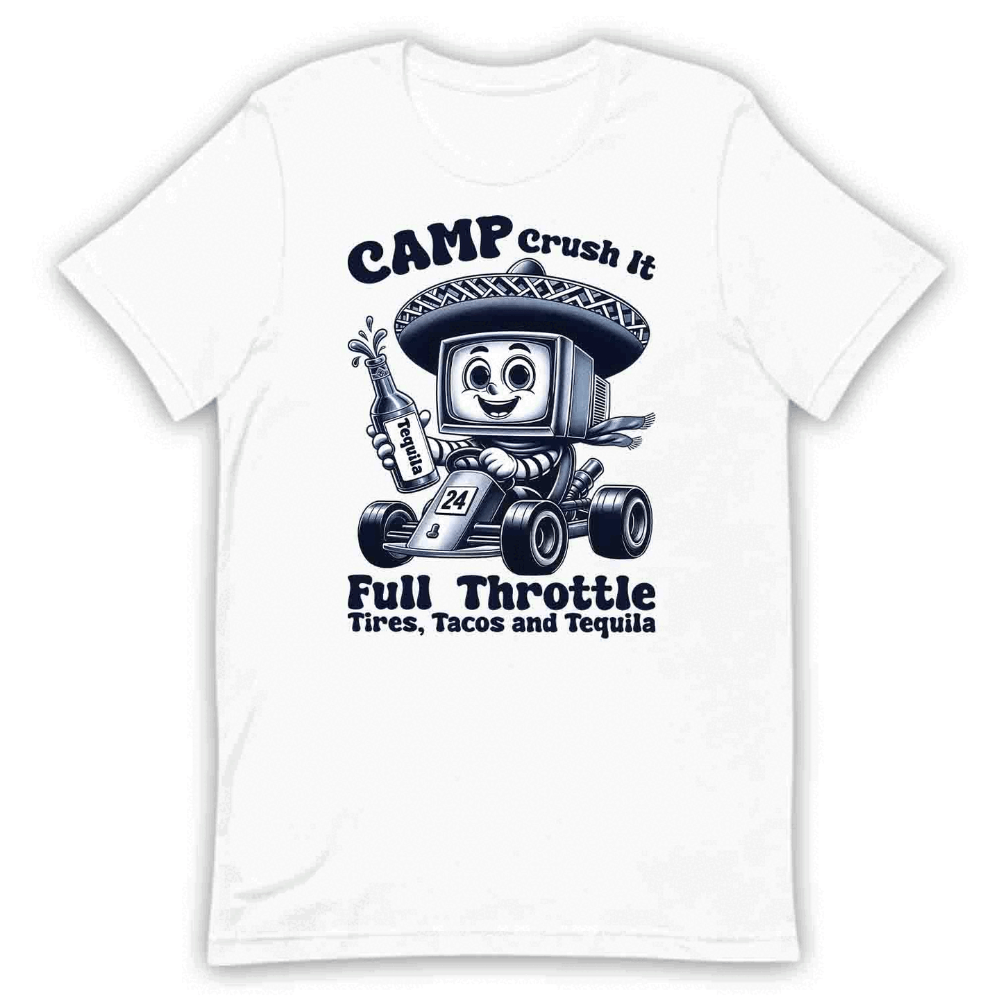 Funny Retro Go-Kart Racer T-Shirt, Sweatshirt, Hoodie – Vintage TV Sombrero Character & Fiesta Vibes | PRODUCT CODE: FUIENXRPGKYS