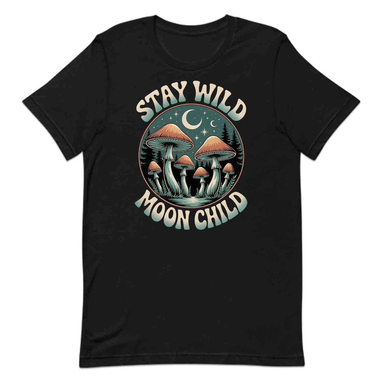 Stay Wild Moon Child T-Shirt, Boho Forest Sweatshirt, Hippie Aesthetic Hoodie | PRODUCT CODE: STYUWRED