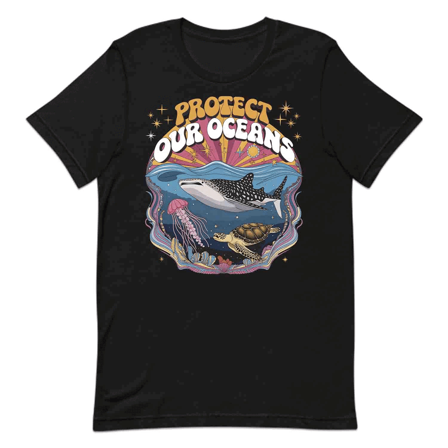 Protect Oceans T-Shirt, Psychedelic Sea Life Sweatshirt, Marine Wildlife Hoodie | PRODUCT CODE: PWOERHJDS