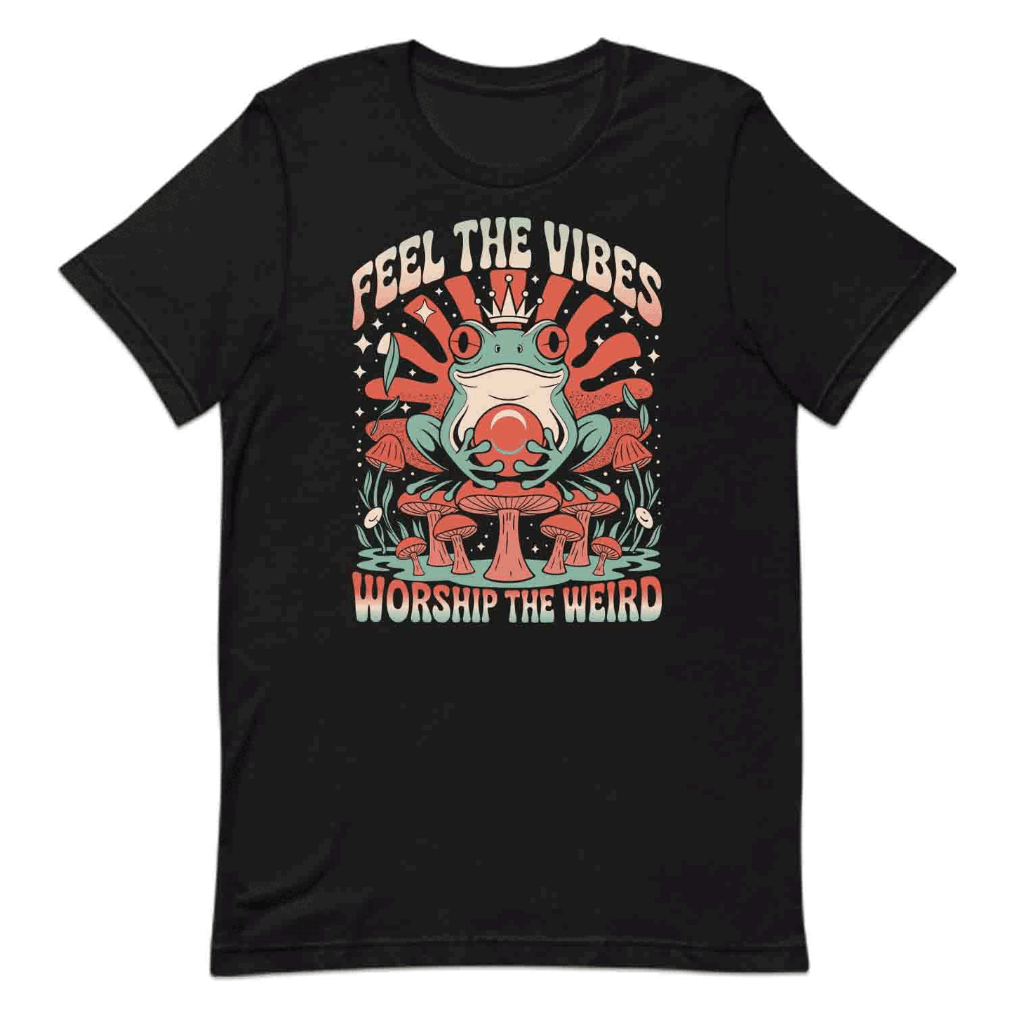 Feel the Vibes T-Shirt, Trippy Mushroom Sweatshirt, Psychedelic Boho Hoodie | PRODUCT CODE: FLKWEICBD