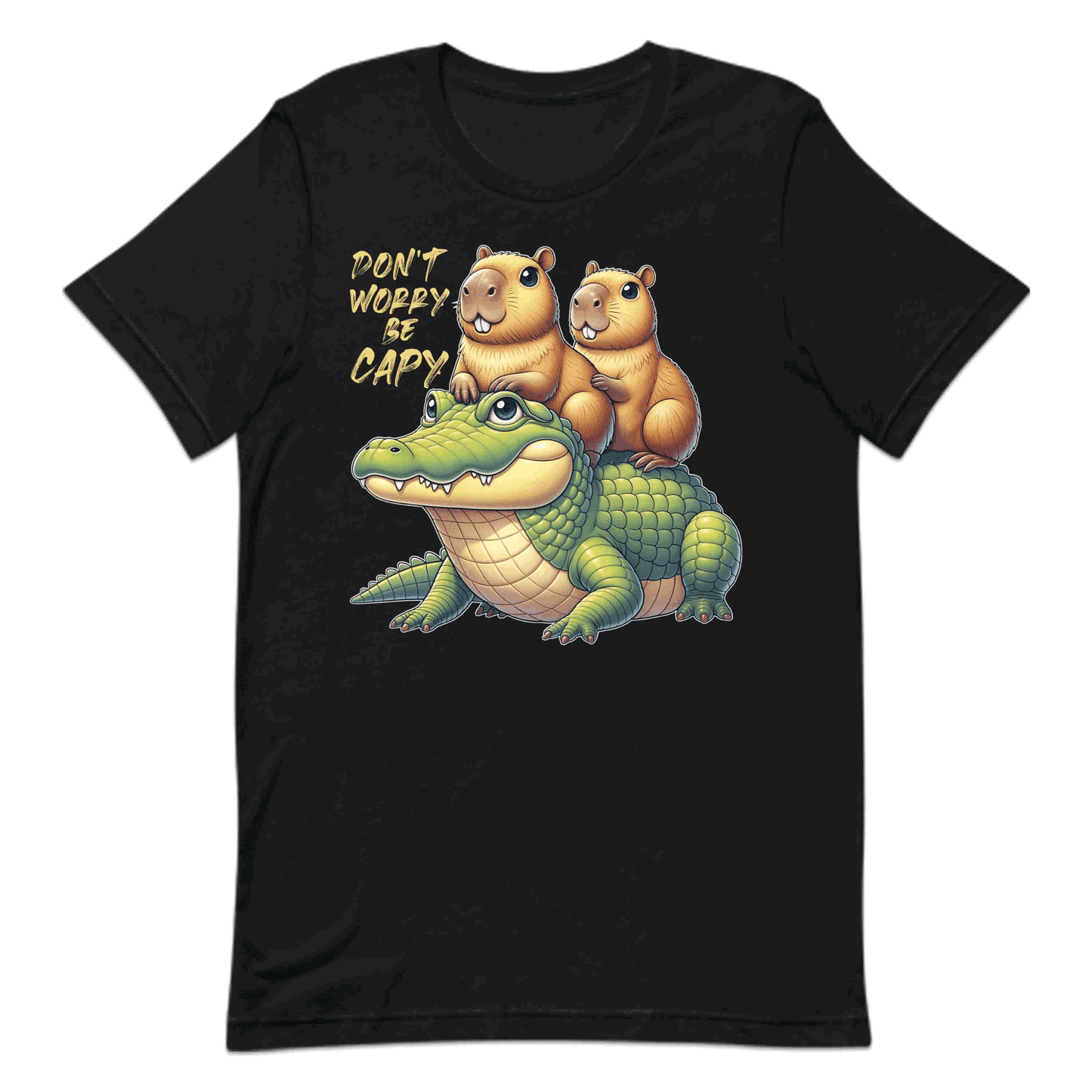 Don't Worry Be Capy Funny Capybara and Alligator Nature & Humor Enthusiasts | PRODUCT CODE: DNTWRYCPYRAF