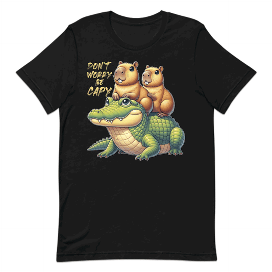Don't Worry Be Capy Funny Capybara and Alligator Nature & Humor Enthusiasts | PRODUCT CODE: DNTWRYCPYRAF