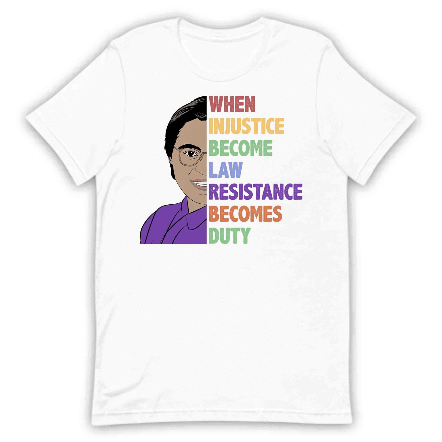 RBG When Injustice Becomes Law Resistance Becomes Duty Political Protest Feminist Ruth Bader Ginsburg | PRODUCT CODE: GBRWHNJUST