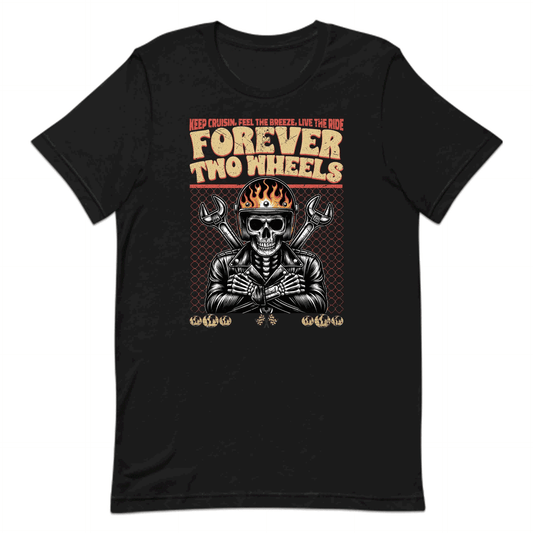 Forever Two Wheels Skull Flaming Skeleton Biker | PRODUCT CODE: FRNMSAMAORNWL