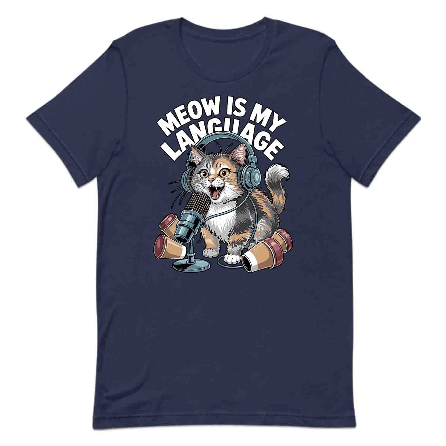 Meow Is My Language T-Shirt, DJ Cat Sweatshirt, Headphones Hoodie for Cat & Meme Lovers | PRODUCT CODE: MWQEKJIDS