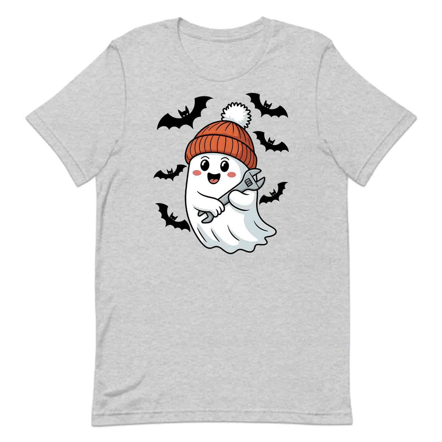 Mechanic Ghost T-Shirt, Spooky Kawaii Sweatshirt, Halloween Festivities Hoodie | PRODUCT CODE: MGHADHQEO