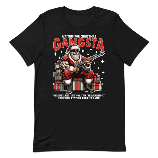 Gangsta Santa Christmas Buff Santa with AK-47 Edgy Xmas | PRODUCT CODE: GNSTCHRBFUAK