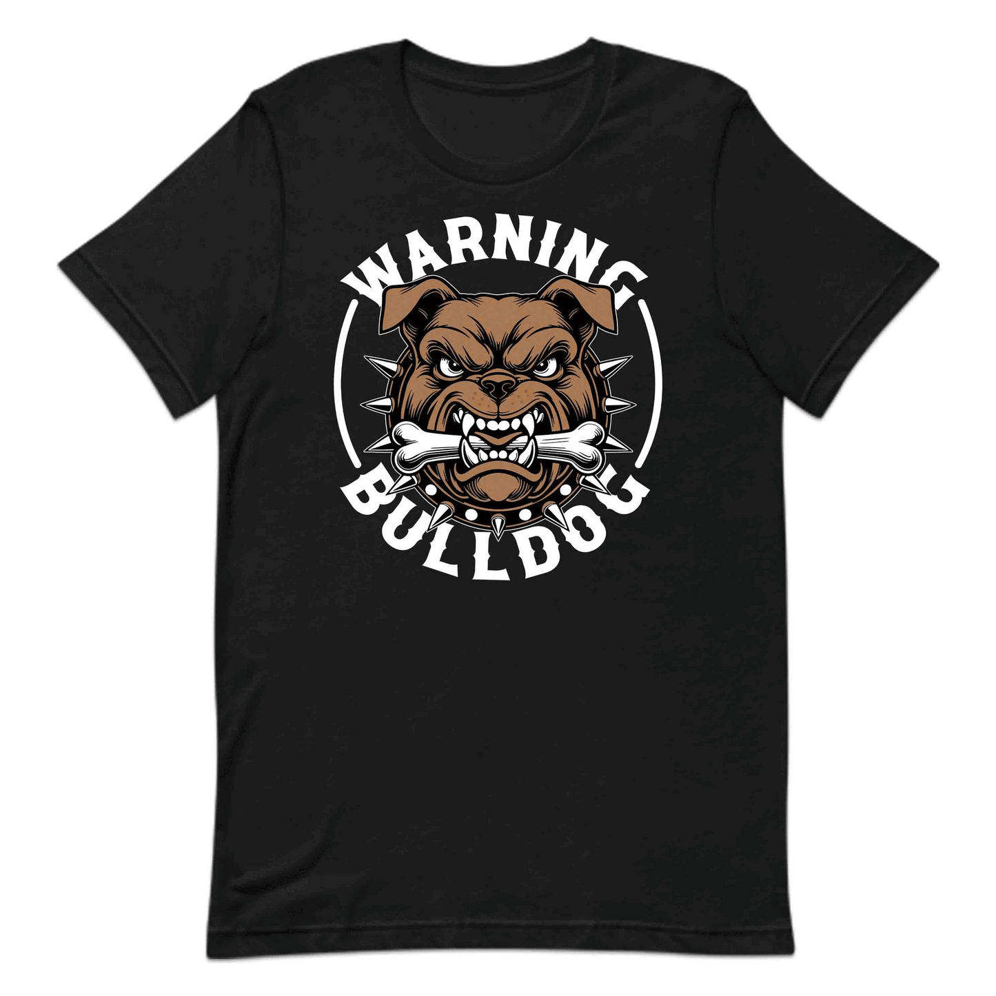 Bulldog Warning Fierce Spiked Collar & Bone Aggressive Dog | PRODUCT CODE: BLWRNFCSPKDC