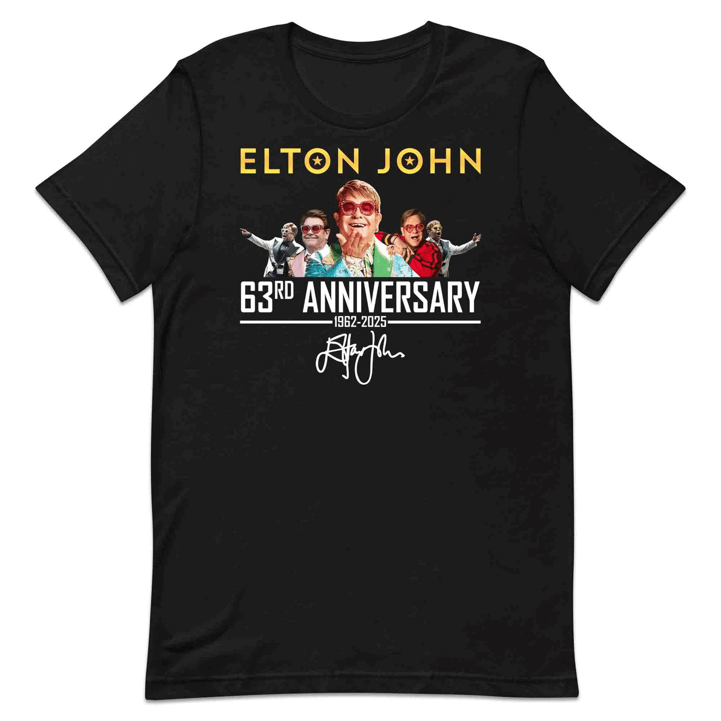 Elton John 63rd Anniversary T-Shirt, Jumper & Hoodie – Iconic Eras (1962–2025) Retro Pop Tribute with Signature Flair | PRODUCT CODE: EHJADSJL
